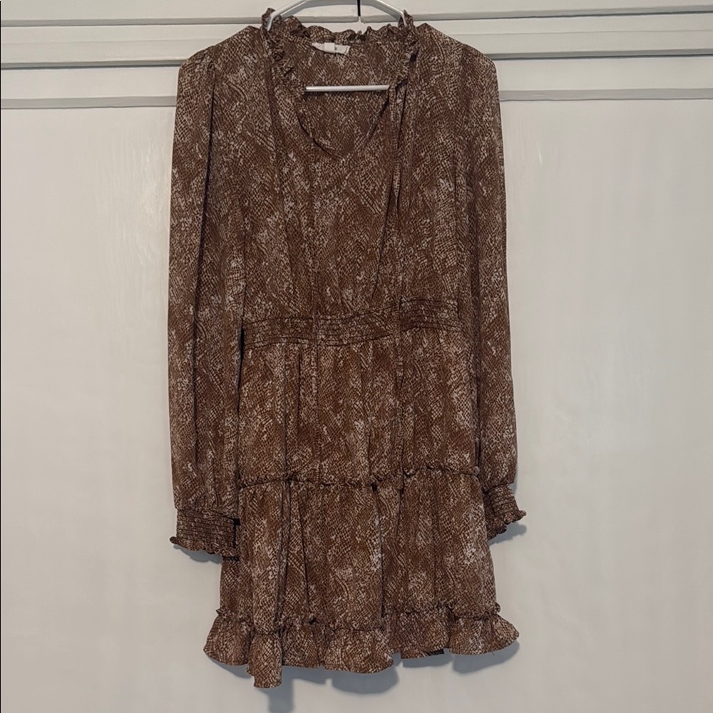 Brown Patterned Women's Dress